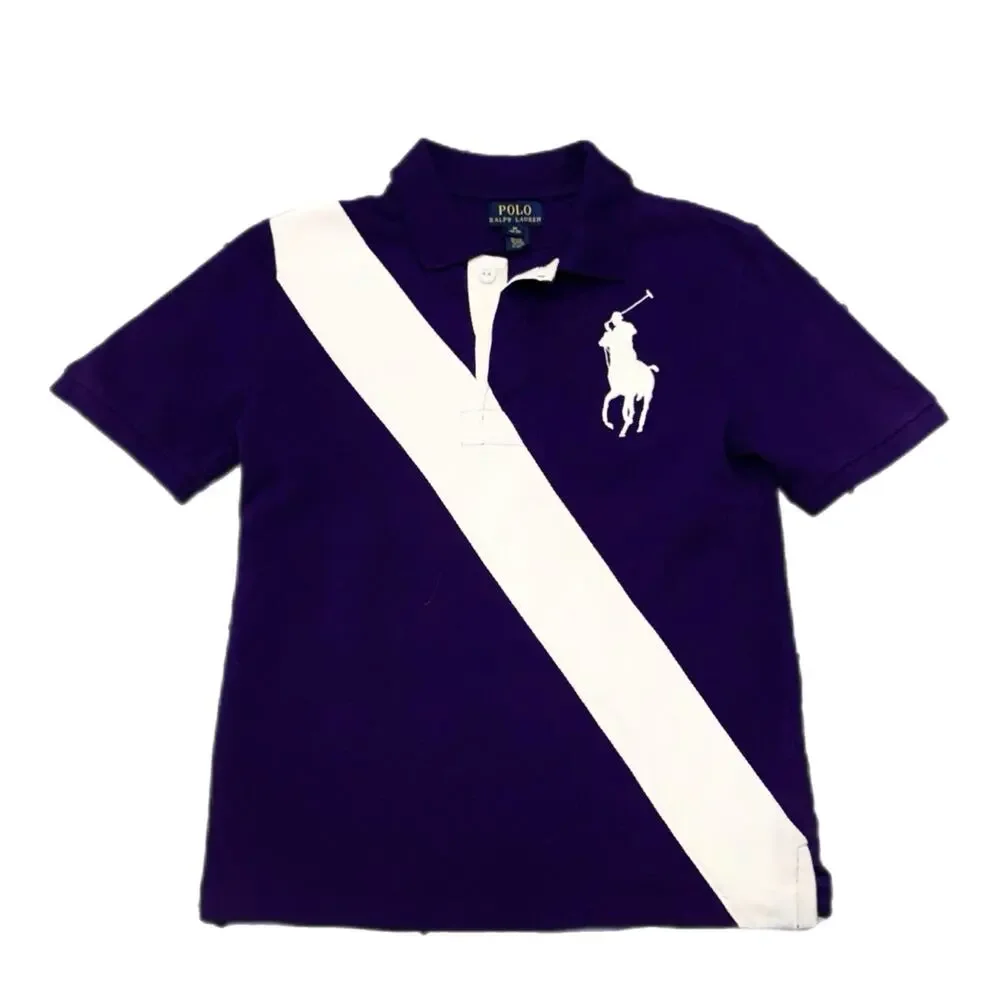 Polo Ralph Lauren youth Big Pony Purple sash polo shirt